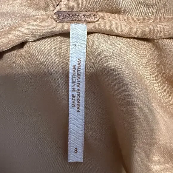 Women's Free People Maroon Sequined Spaghetti Strap V Neck Dress Size 8 - Picture 5 of 11